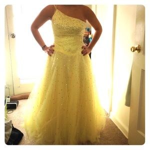 Mori Lee Yellow Ballgown — OBO